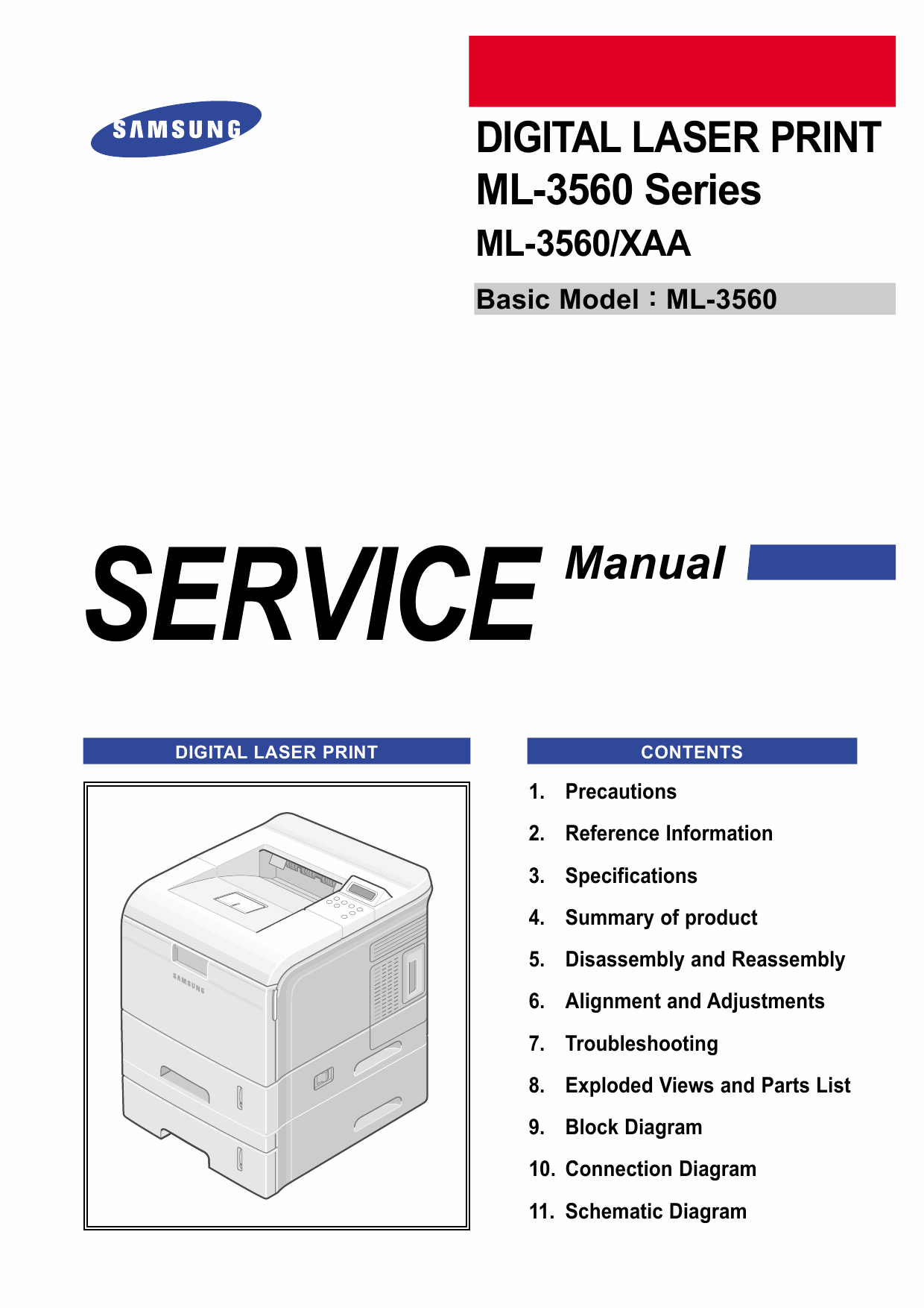 Samsung Digital-Laser-Printer ML-3560 Parts and Service Manual-1